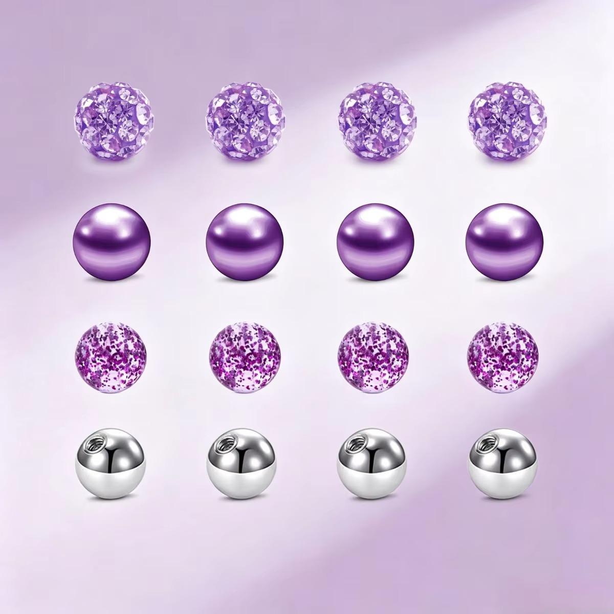 Body Jewelry Replacement Ball - 16 Stück Ersatzkugeln in verschiedenen Farben