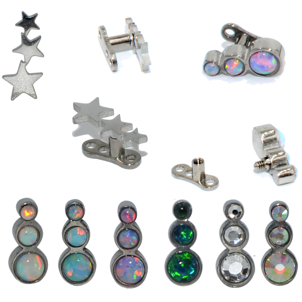 Body Jewelry Retainers - 1PC Stahl/Titan Basis Micro Dermal Anchor