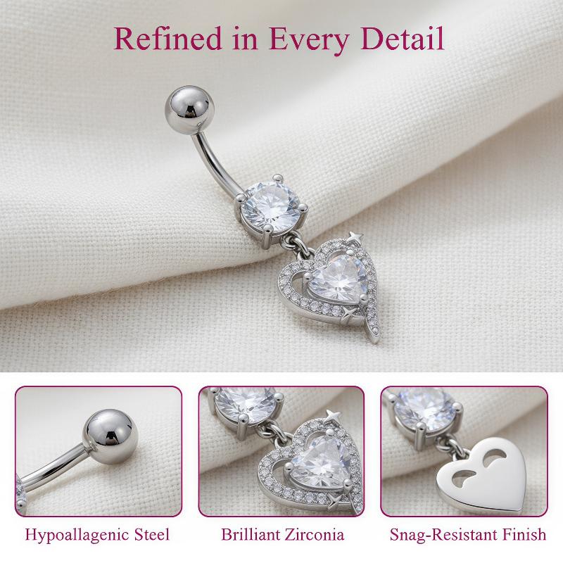 Body Jewelry Surgical Steel - 1 Stück Exquisiter Bauchnabelpiercing-Ring aus Chirurgenstahl,