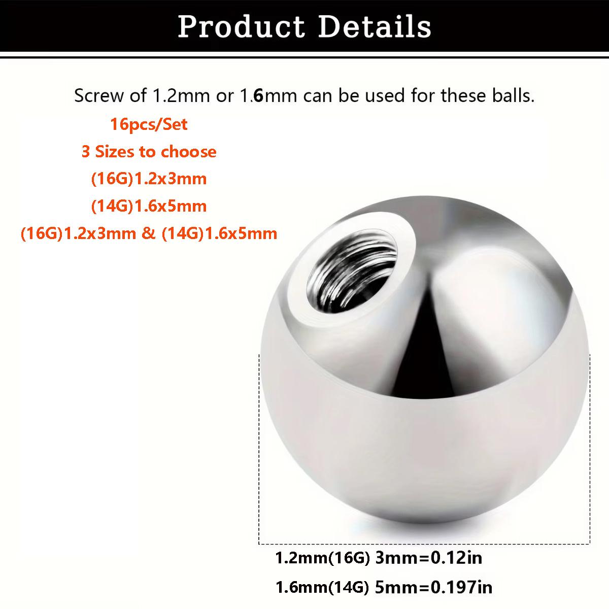 16 Stück Ersatzkugeln in versc – Body Jewelry Replacement Ball Bewertung und Preis