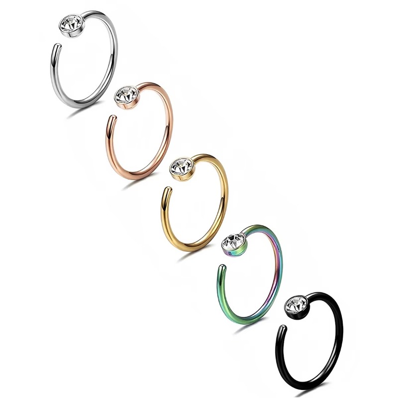 5 Stück 18G Nasenringe, C-förm – Body Jewelry Surgical Steel Bewertung und Preis