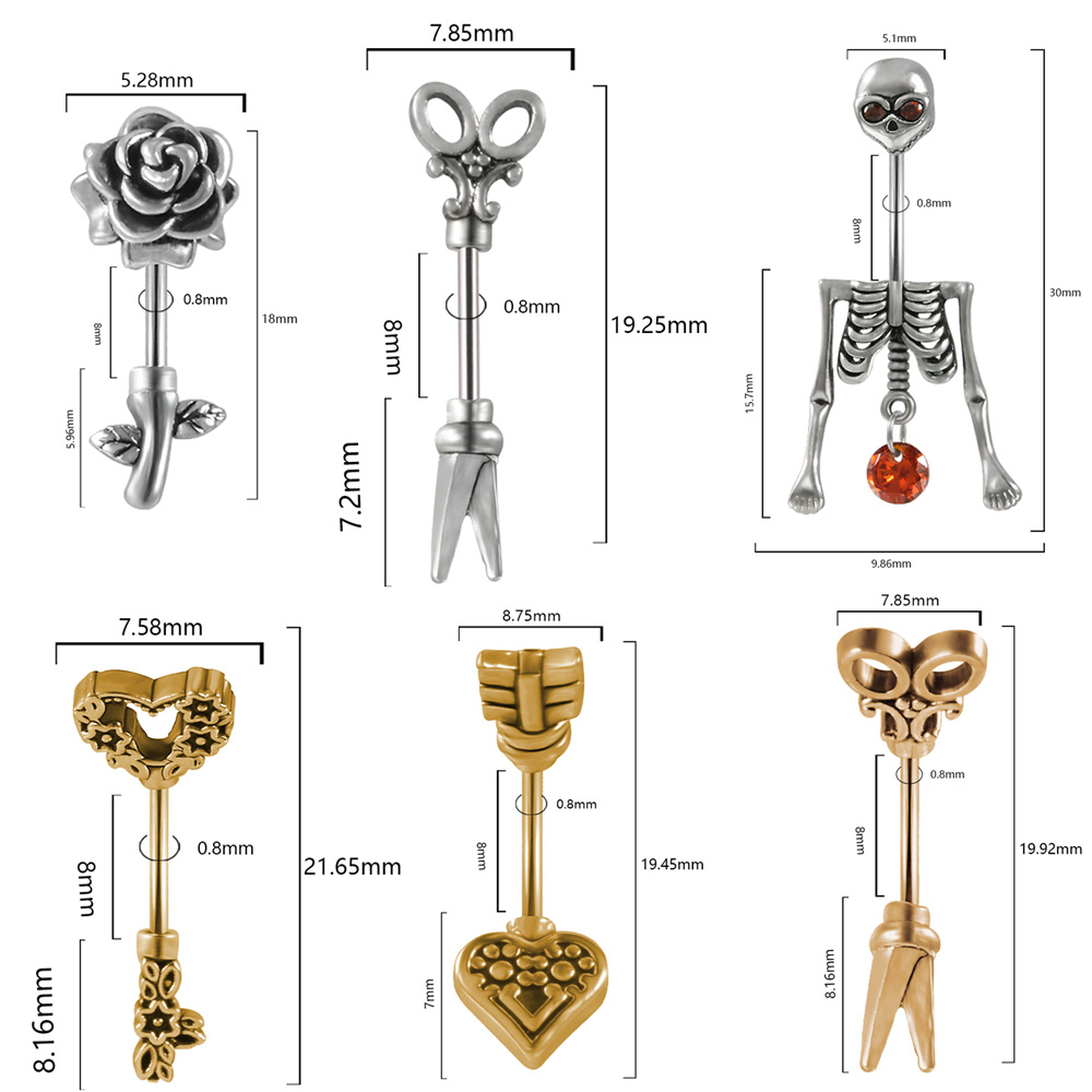 1PC Vintage Chirurgische Stahl – Body Jewelry Surgical Steel Bewertung und Preis