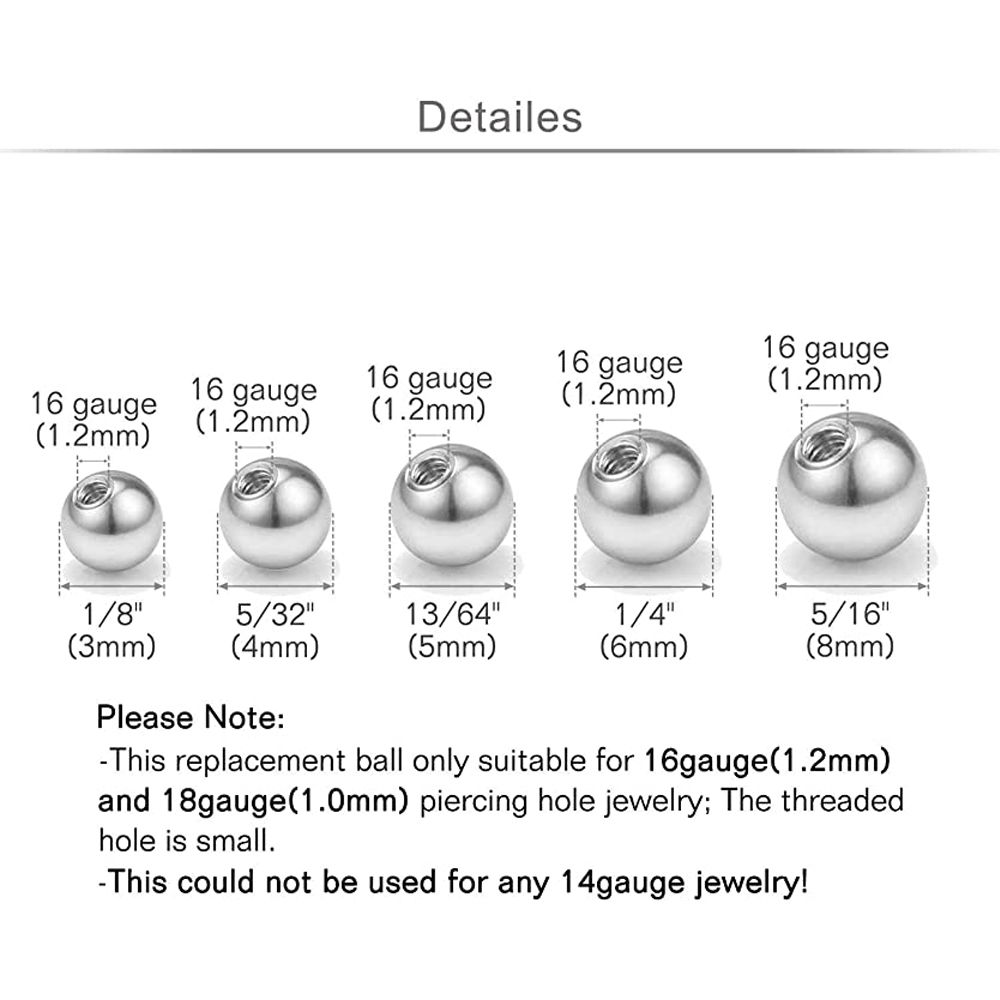 20 stücke Ersatz Bälle Körper  – Body Jewelry Replacement Ball Bewertung und Preis